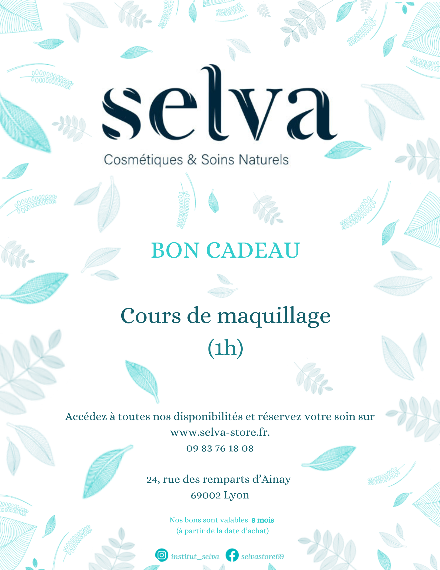 Bon cadeau cours de maquillage 1h