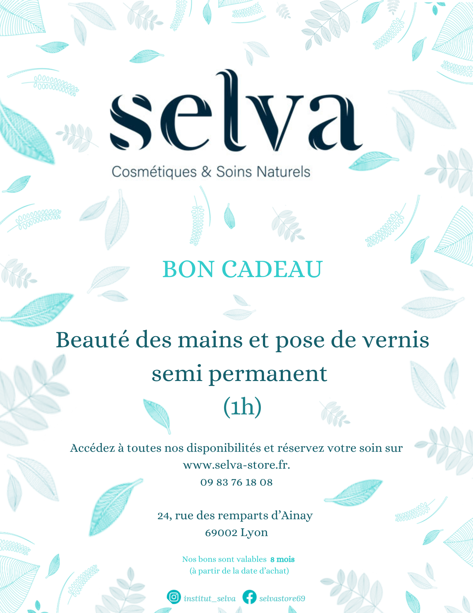 Bon cadeau beauté des mains et pose de semi permanent Manucurist