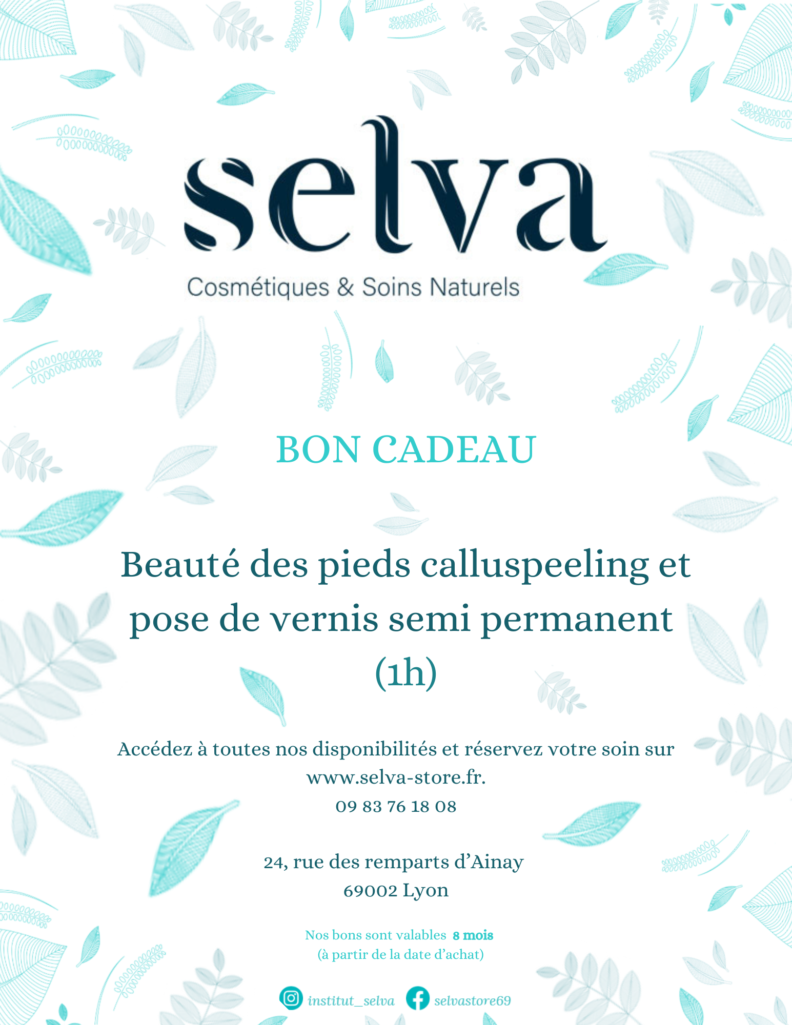 Bon cadeau beauté des pieds calluspeeling et pose de vernis naturel