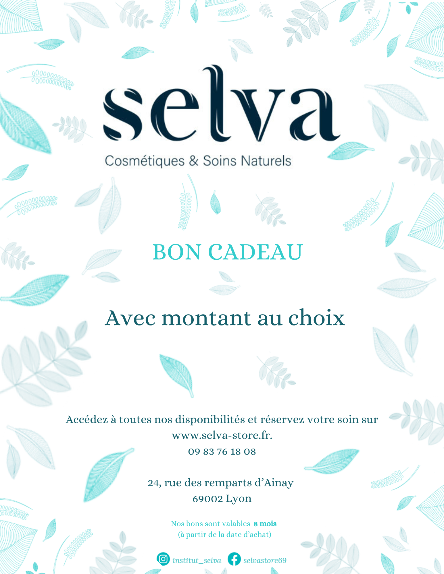 Carte cadeau avec montant