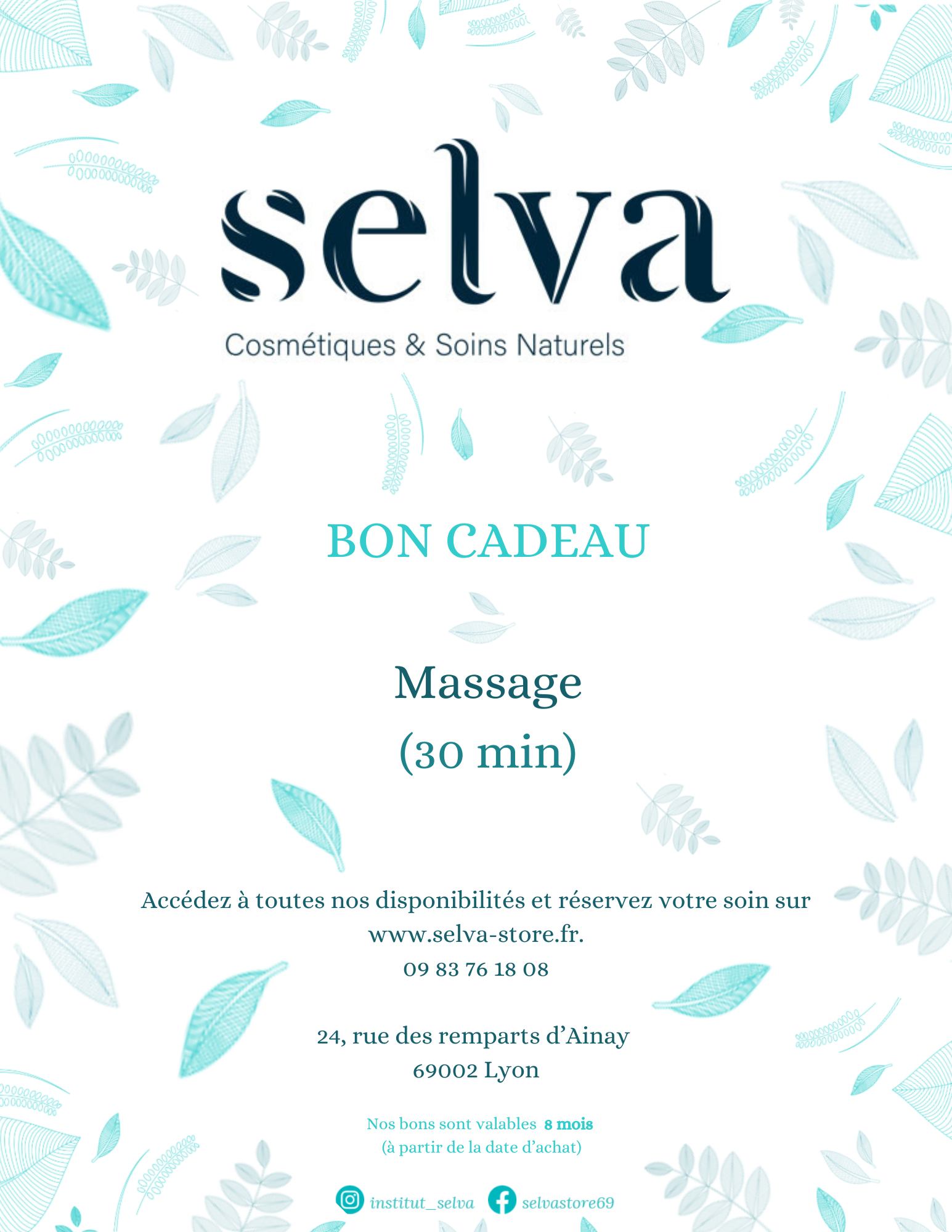 Bon cadeau massage 30min