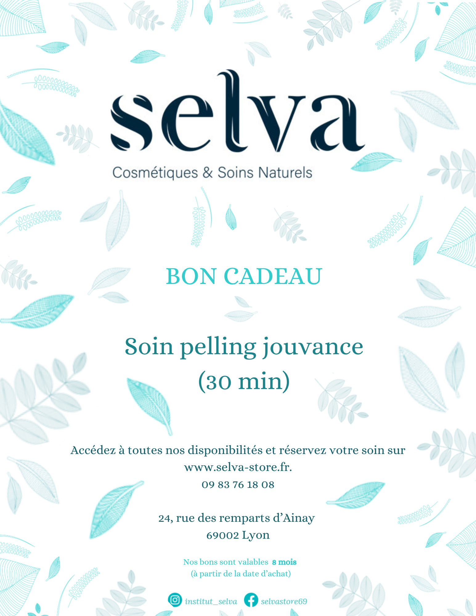Bon cadeau soin visage peeling jouvance
