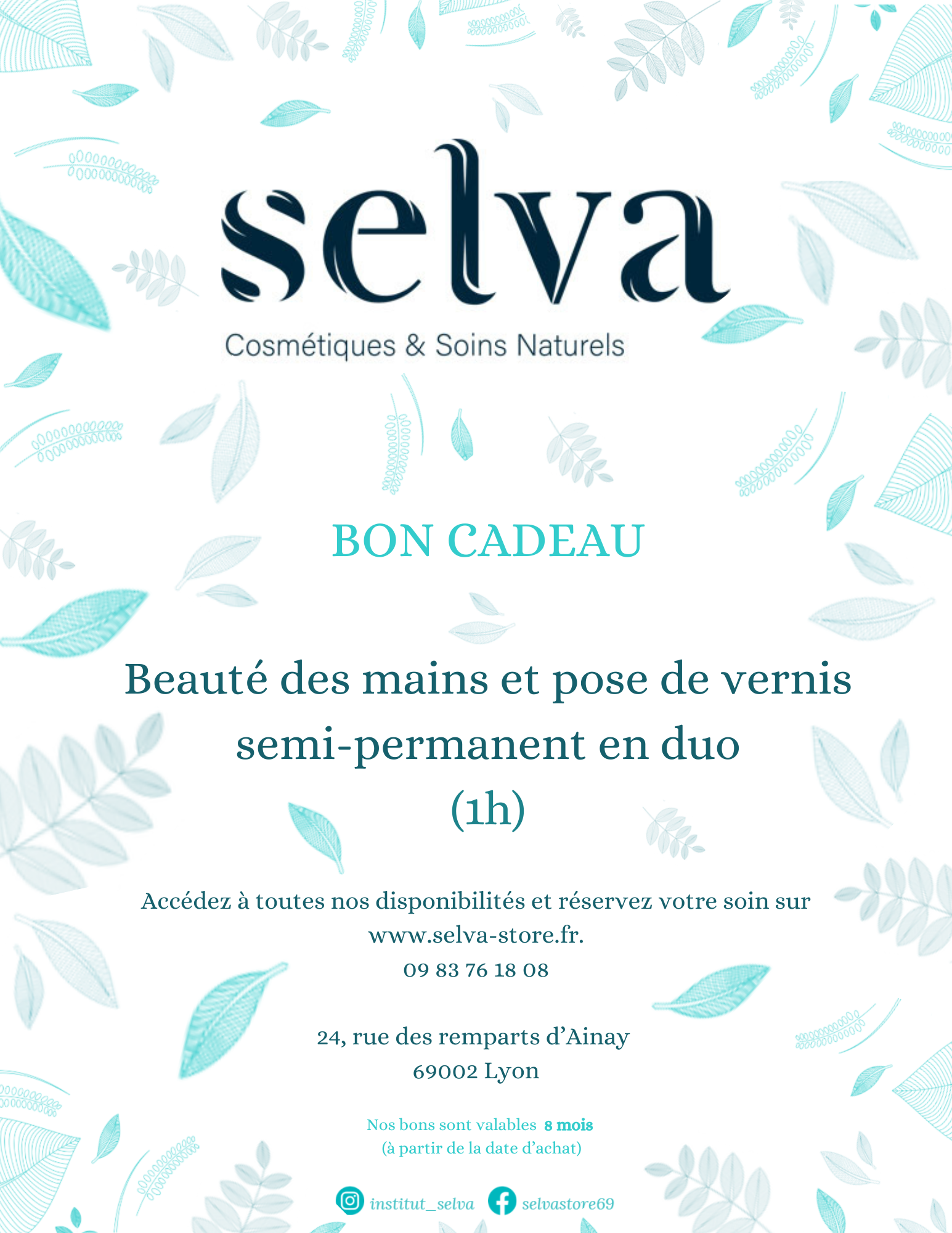 Bon cadeau beauté des mains et pose de semi permanent Manucurist en DUO