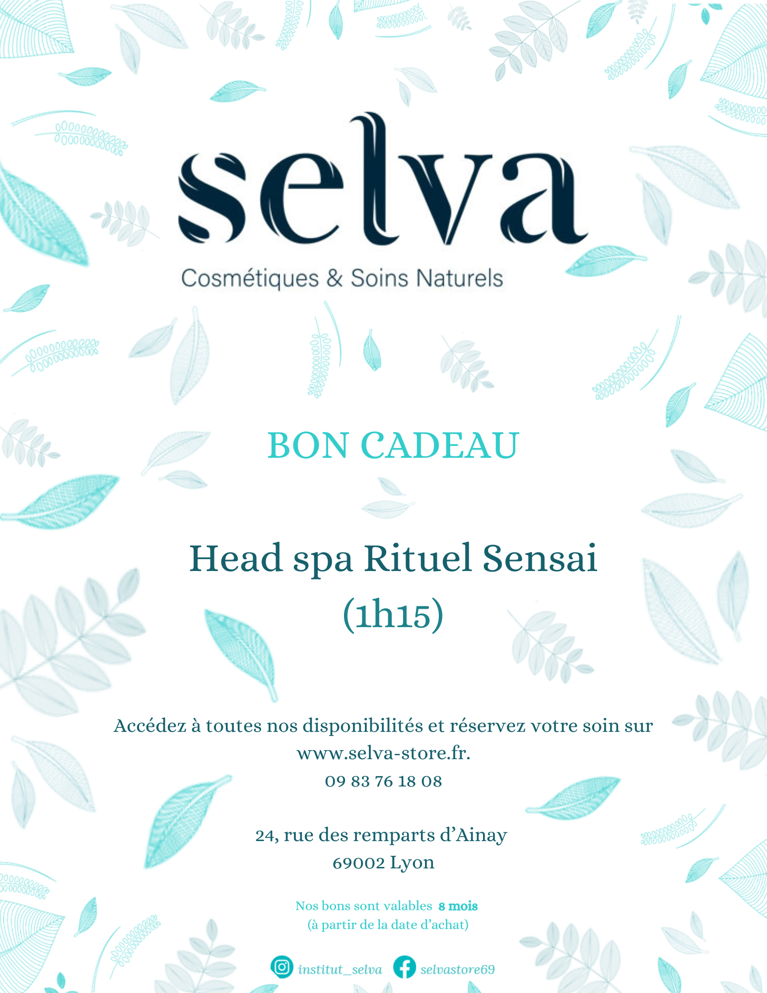 Bon cadeau head spa japonais 1h15min
